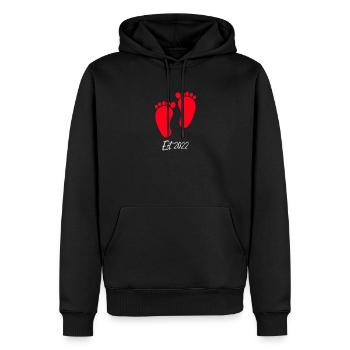 Fille Bébé est 2022 grossesse - Sweat à capuche Premium bio Homme - noir - Devant - Nico (187cm)