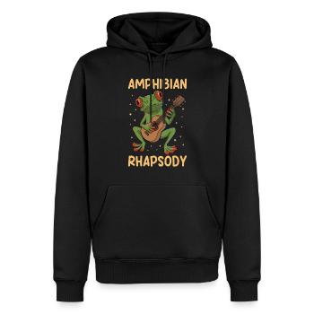 Rotaugen Frosch Gitarre Amphibian Rhapsody - Männer Premium Bio Hoodie - Schwarz - Vorne - Nico (187cm)