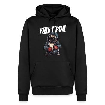 Fight Pub Mops mit Boxhandschuhen Boxer - Männer Premium Bio Hoodie - Schwarz - Vorne - Nico (187cm)