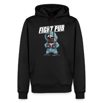 Fight Pub Mops mit Boxhandschuhen Boxer - Männer Premium Bio Hoodie - Schwarz - Vorne - Nico (187cm)