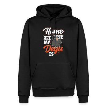 Degu ist mein Zuhause Nagetier Stauchratte - Männer Premium Bio Hoodie - Schwarz - Vorne - Nico (187cm)
