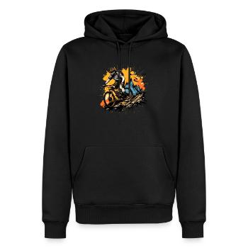 VTT - Sweat à capuche Premium bio Homme - noir - Devant - Nico (187cm)