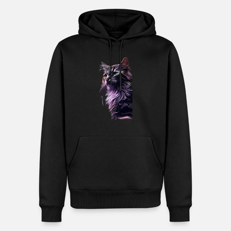 Chat - Sweat à capuche Premium bio Homme - noir