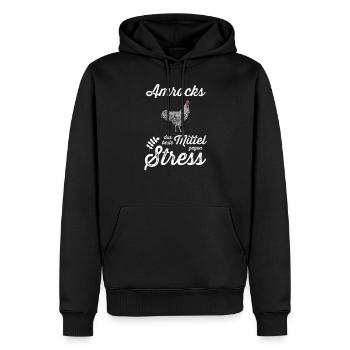 Amrock Huhn I Chicken Geflügel Motiv für - Männer Premium Bio Hoodie - Schwarz - Vorne - Nico (187cm)