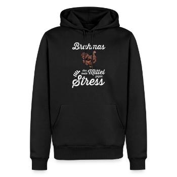Brahma Hühner I Chicken Geflügel Motiv für - Männer Premium Bio Hoodie - Schwarz - Vorne - Nico (187cm)