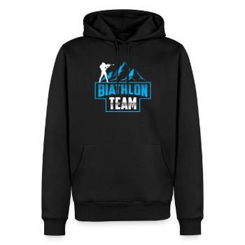 Biathlon Sport d’équipe Biathlète Biathlète Biathlons - Sweat à capuche Premium bio Homme - noir - Devant - Nico (187cm)