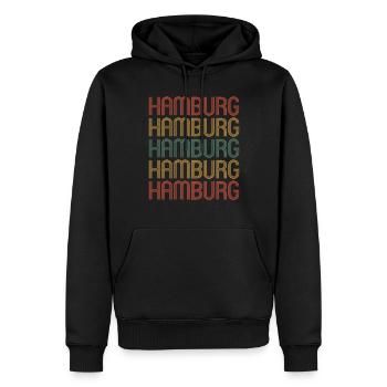 Hamburgerin Hamburger Hamburg - Männer Premium Bio Hoodie - Schwarz - Vorne - Nico (187cm)
