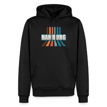Hamburgerin Hamburger Hamburg - Männer Premium Bio Hoodie - Schwarz - Vorne - Nico (187cm)