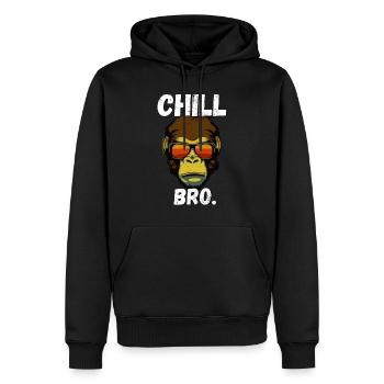 Chill Bro Affe mit Sonnenbrille Lustiges Outfit - Männer Premium Bio Hoodie - Schwarz - Vorne - Nico (187cm)
