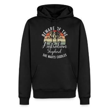 Cadeaux de berger australien - Sweat à capuche Premium bio Homme - noir - Devant - Nico (187cm)