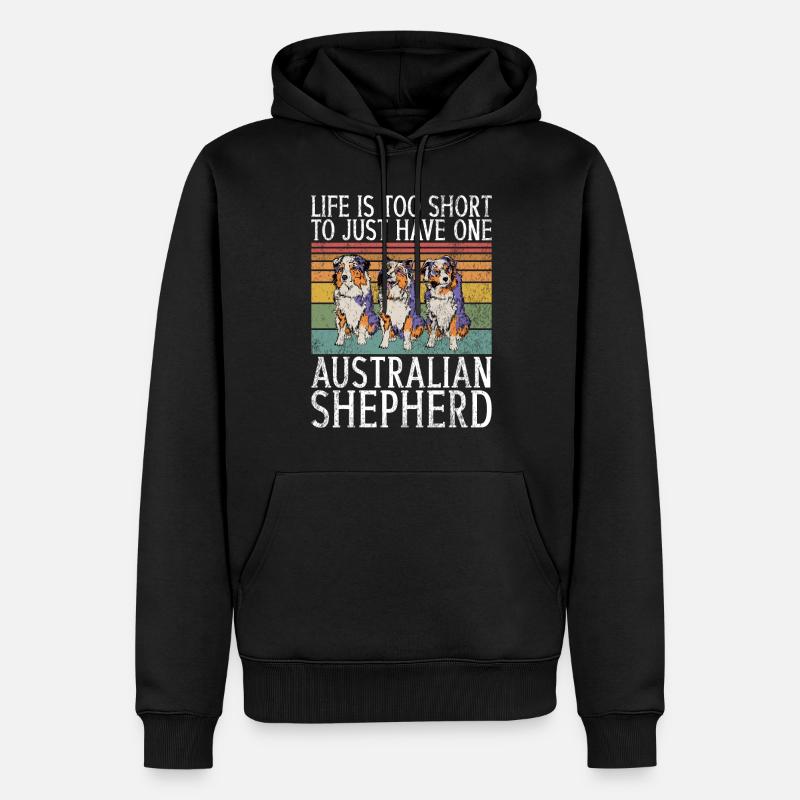 Cadeaux de berger australien - Sweat à capuche Premium bio Homme - noir