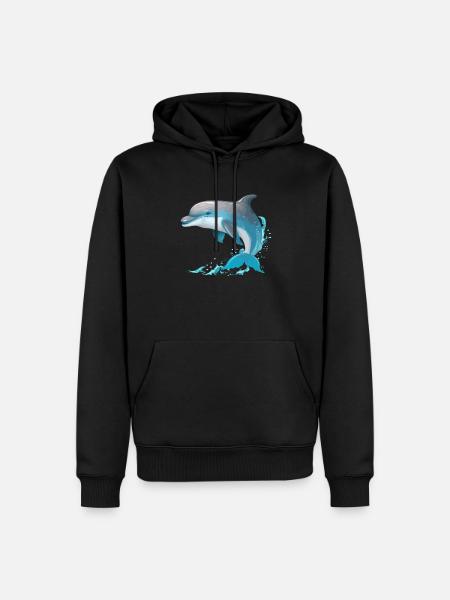 Delfin - Männer Premium Bio Hoodie - Schwarz