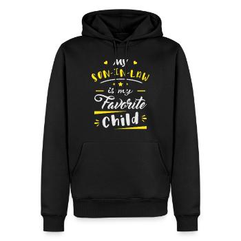 Mein Schwiegersohn ist mein Lieblingskind - Männer Premium Bio Hoodie - Schwarz - Vorne - Nico (187cm)