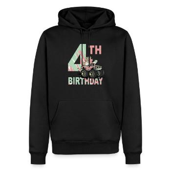 Anniversaire de fille 4 ans J’ai déjà 4 ans - Sweat à capuche Premium bio Homme - noir - Devant - Nico (187cm)