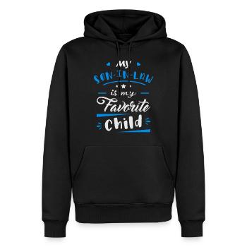 Mein Schwiegersohn ist mein Lieblingskind - Männer Premium Bio Hoodie - Schwarz - Vorne - Nico (187cm)