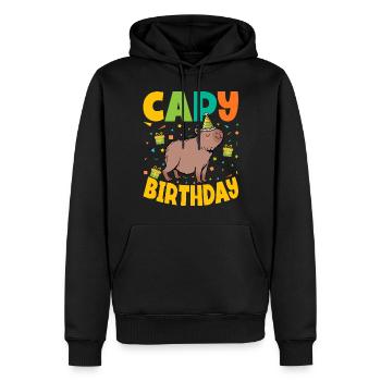 Capy Birthday - Men’s Premium Organic Hoodie - black - Front - Nico (187cm)