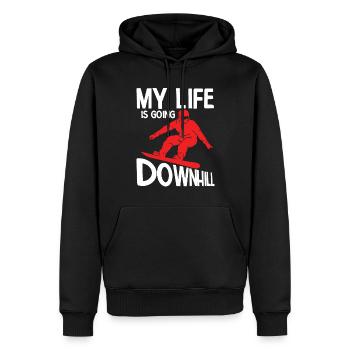 Snowboard Spruch für Snowboarder - Männer Premium Bio Hoodie - Schwarz - Vorne - Nico (187cm)