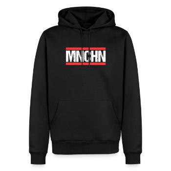 Münchnerin Münchner München - Männer Premium Bio Hoodie - Schwarz - Vorne - Nico (187cm)