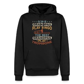 Les meilleurs grands-pères jouent au trombone Trombone Best Gran - Sweat à capuche Premium bio Homme - noir - Devant - Nico (187cm)