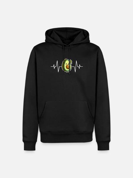 Avocado heartbeat - Men’s Premium Organic Hoodie - black