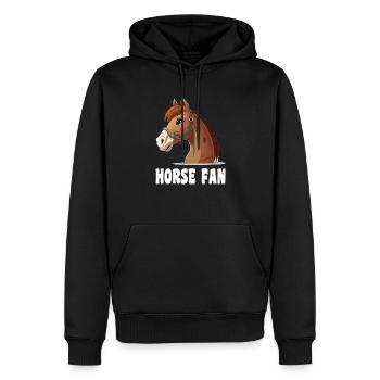 Style de bande dessinée de cheval - Sweat à capuche Premium bio Homme - noir - Devant - Nico (187cm)