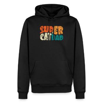Super Cat Dad pour le meilleur Cat Dad Ever Retro - Sweat à capuche Premium bio Homme - noir - Devant - Nico (187cm)