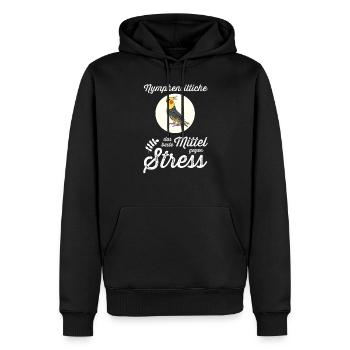 Nymphensittich I Papagei Kakadu Motiv für Vogel - Männer Premium Bio Hoodie - Schwarz - Vorne - Nico (187cm)
