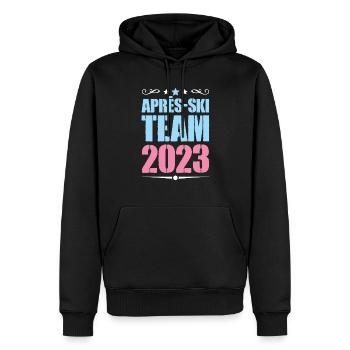 Apres Ski 2023 - Männer Premium Bio Hoodie - Schwarz - Vorne - Nico (187cm)