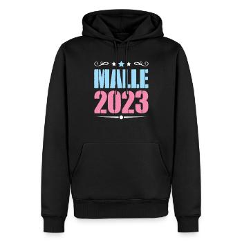 Malle 2023 - Männer Premium Bio Hoodie - Schwarz - Vorne - Nico (187cm)
