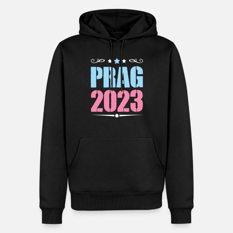 Prag 2023 - Männer Premium Bio Hoodie - Schwarz