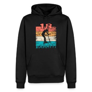 Scooter 18. Geburtstag 18 Geschenk Skatepark - Männer Premium Bio Hoodie - Schwarz - Vorne - Nico (187cm)