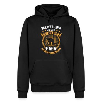 Parkettleger sein ist eine Ehre Fliesenleger - Männer Premium Bio Hoodie - Schwarz - Vorne - Nico (187cm)