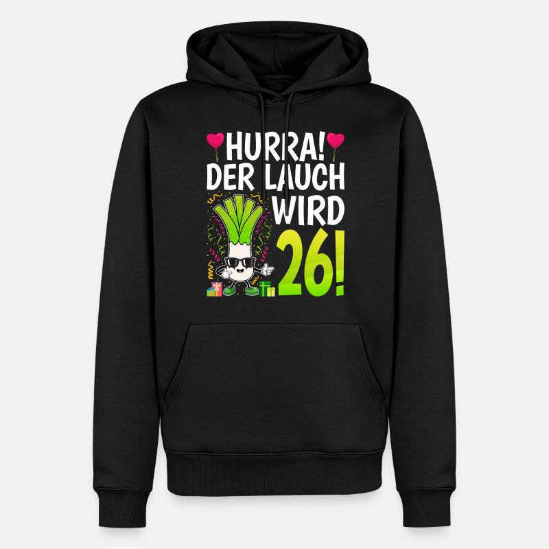 Hurra der Lauch wird 26 - Männer Premium Bio Hoodie - Schwarz