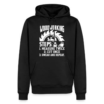 Woodworking Woodworking Steps - Men’s Premium Organic Hoodie - black - Front - Nico (187cm)