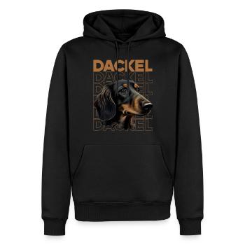 Rauhaardackel Dachshund Hund Hunde Welpe Dackel - Männer Premium Bio Hoodie - Schwarz - Vorne - Nico (187cm)