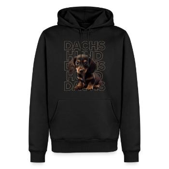 Rauhaardackel Dachshund Hund Hunde Welpe Dackel - Männer Premium Bio Hoodie - Schwarz - Vorne - Nico (187cm)
