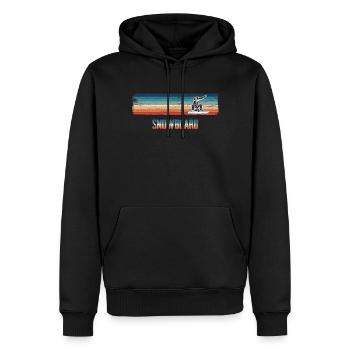 Amateurs de snowboard, rétro, vintage, - Sweat à capuche Premium bio Homme - noir - Devant - Nico (187cm)