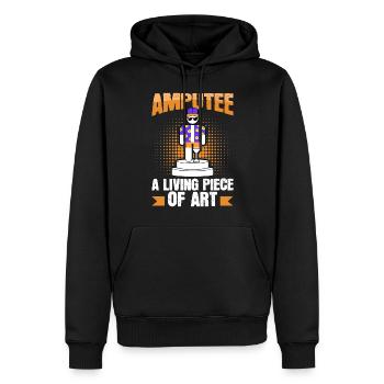 Amputé Living Art Jambe Prothèse de bras - Sweat à capuche Premium bio Homme - noir - Devant - Nico (187cm)