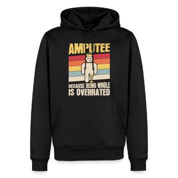 Amputé avec prothèse de jambe complète - Sweat à capuche Premium bio Homme - noir - Devant - Nico (187cm)