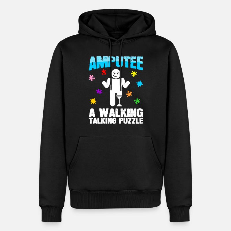 Conférencier de marche pour amputés - Sweat à capuche Premium bio Homme - noir