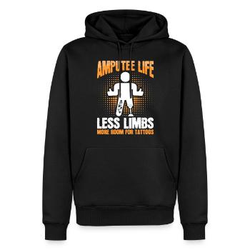 Amputé Moins de membres Plus de tatouages - Sweat à capuche Premium bio Homme - noir - Devant - Nico (187cm)
