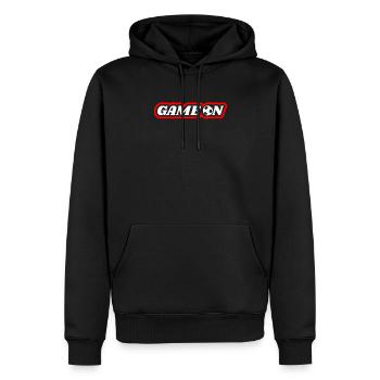 Jeu de football sur la mentalité des joueurs de football - Sweat à capuche Premium bio Homme - noir - Devant - Nico (187cm)