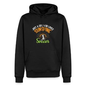 Football just a girl who enjoys the sunshine - Men’s Premium Organic Hoodie - black - Front - Nico (187cm)