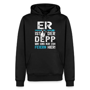 JGA T-Shirt Männer Junggesellenabschied Polterer - Männer Premium Bio Hoodie - Schwarz - Vorne - Nico (187cm)