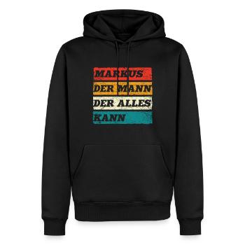 Markus Der Mann Der Alles Kann Vorname Markus - Männer Premium Bio Hoodie - Schwarz - Vorne - Nico (187cm)