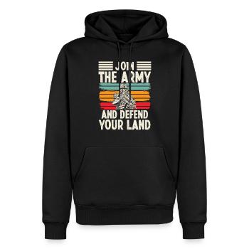 Soldier Join Army Defend Your Land Military Army - Men’s Premium Organic Hoodie - black - Front - Nico (187cm)