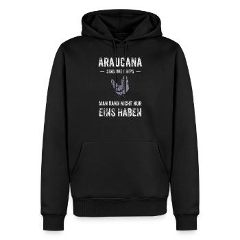 Araucana Hühner I Hühnerrasse Huhn Motiv für - Männer Premium Bio Hoodie - Schwarz - Vorne - Nico (187cm)
