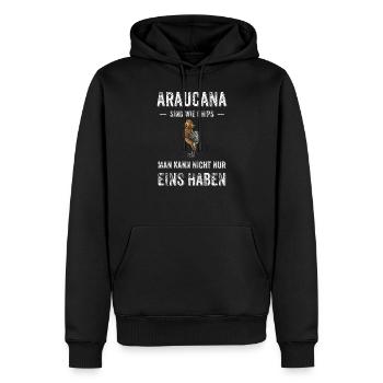 Araucana Hühner I Hühnerrasse Huhn Motiv für - Männer Premium Bio Hoodie - Schwarz - Vorne - Nico (187cm)