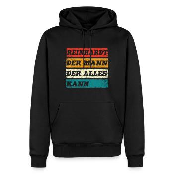 Reinhardt Der Mann Der Alles Kann Name Reinhardt - Männer Premium Bio Hoodie - Schwarz - Vorne - Nico (187cm)