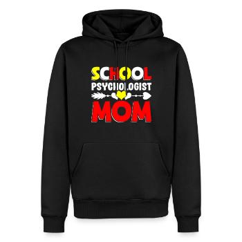 Psychologue scolaire Mama Professeur de psychologie Etudiants - Sweat à capuche Premium bio Homme - noir - Devant - Nico (187cm)